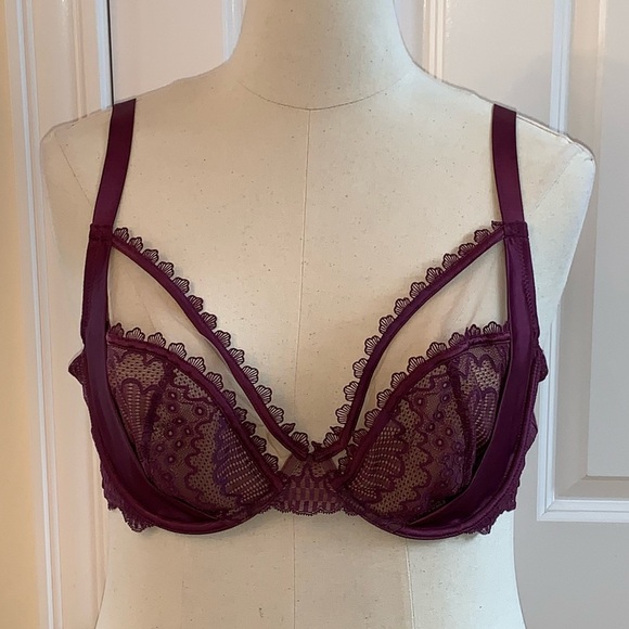 Playful Promises Felicity Hayward Bra 40DDD (F) Astrid Merlot Wine Underwire - Picture 3 of 9